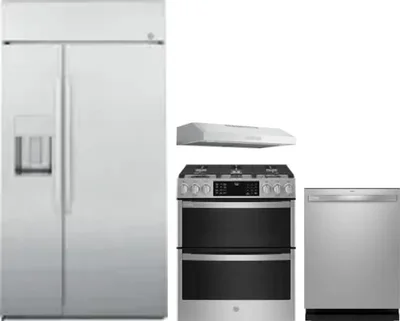 4 Piece Package Includes Refrigerator, Range, Hood And Dishwasher